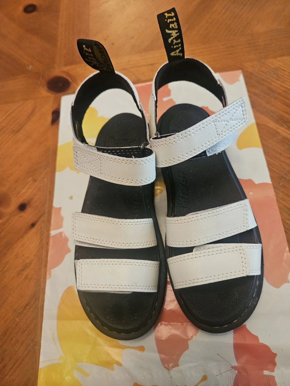 Dr. Martens White Triple-Strap Kids Sandals